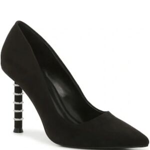 JLO by Jennifer Lopez Parlow2 Black Leather Heels9.5